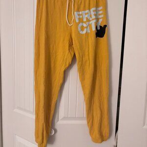 Yellow Freecity Sweatpants Size Medium